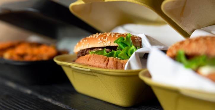 Delivery takeaway burger box