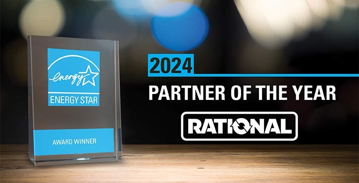 2024 Energy Star Partner of the Year award displayed on a table with the Rational logo.