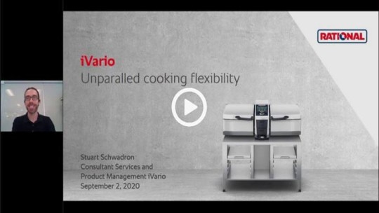Presentation image from Rational about the iVario Pro as an unparalleled flexible cooking system.