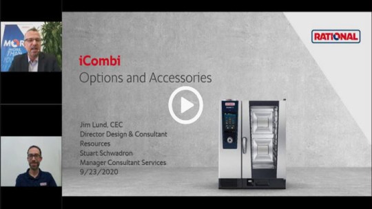 Presentation image from Rational about iCombi options and accessories.