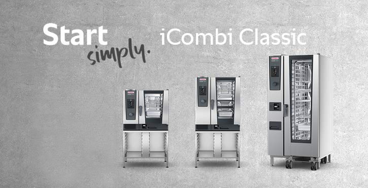 Tres modelos del horno combinado iCombi Classic de Rational con el texto 