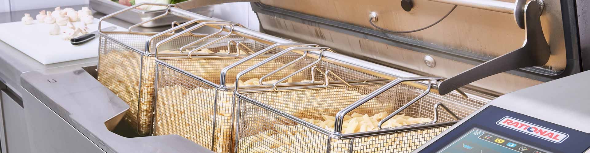 iVario Pro cooking system showing pasta being prepared in baskets.