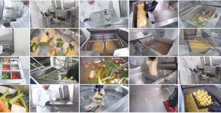 Collage of images showing chefs using an iVario Pro with various dishes and food preparations.