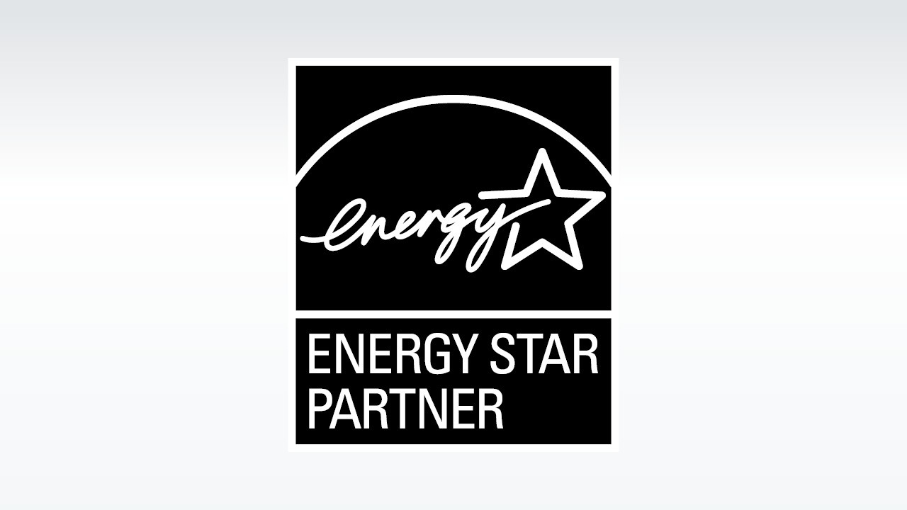 エネルギー効率認証を示す白黒のENERGY STARパートナーロゴ。