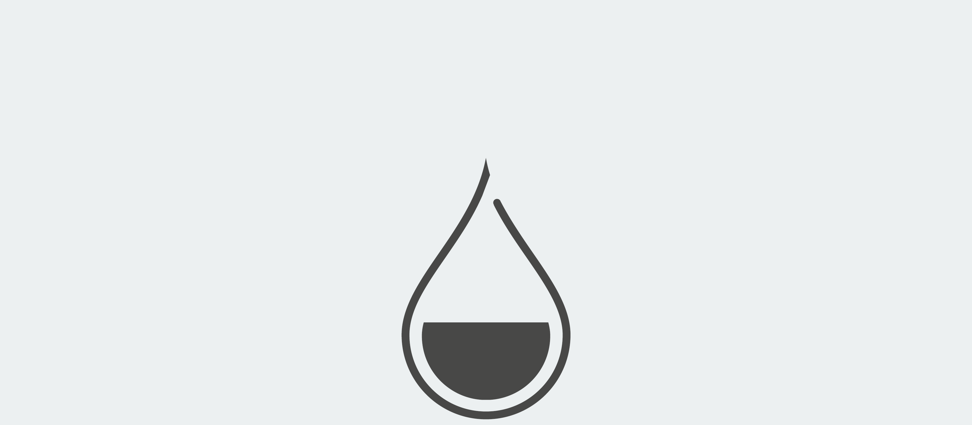 Halb gefüllte Wassertröpfchen-Ikone symbolisiert Wasserverbrauch.