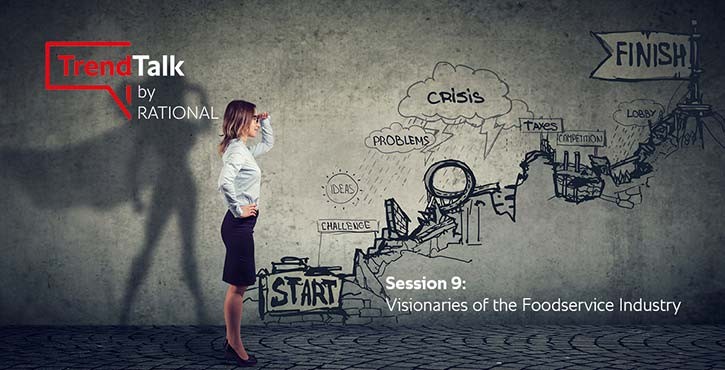 Woman observing a wall graphic with start, crises, and finish.