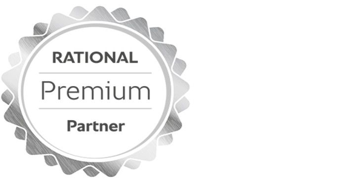 Logo of the RATIONAL dealer certification as a Premium Partner