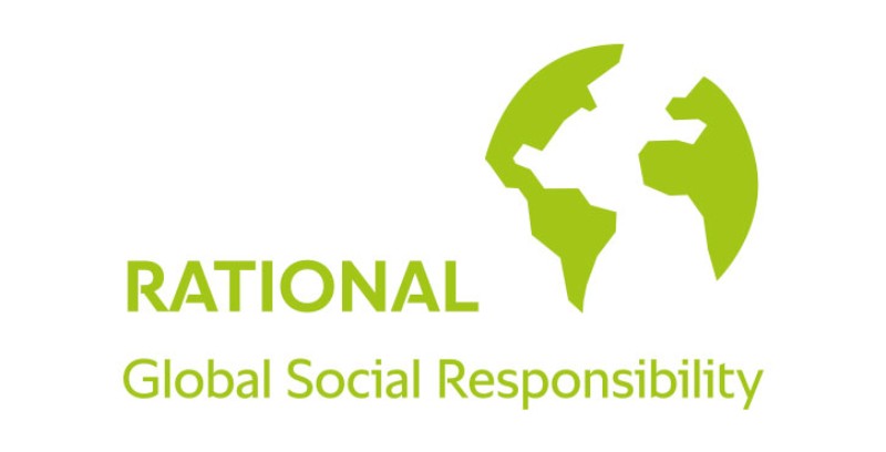 The Rational logo featuring a green globe design with the text 