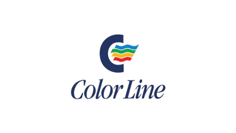 Logo of Color Line featuring a stylized letter "C" with colored waves above the text "Color Line" in a classic font.