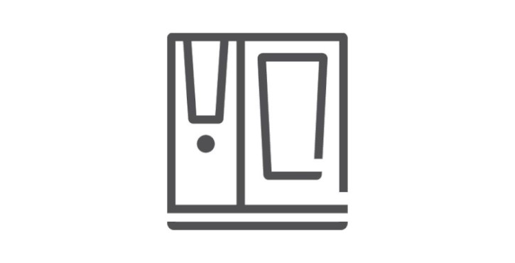 Icon of a iCombi unit with a door and a control panel.