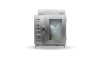 Rational industrial oven featuring a glass door and control knobs, designed for professional kitchen use.