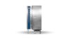 Rational combi-steamer on wheels with a stainless steel finish and control panel on the side, designed for commercial kitchens.