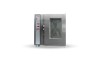 Rational combi-steamer with a glass door and advanced digital control panel, designed for high-efficiency cooking in commercial kitchens.