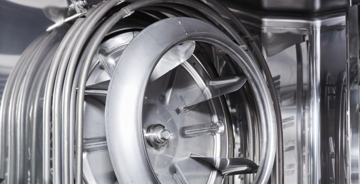 Close-up of the iCombi Pro oven's fan wheels and internal components.