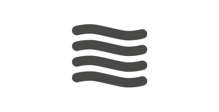 Symbol with four wavy lines representing steam or heat.