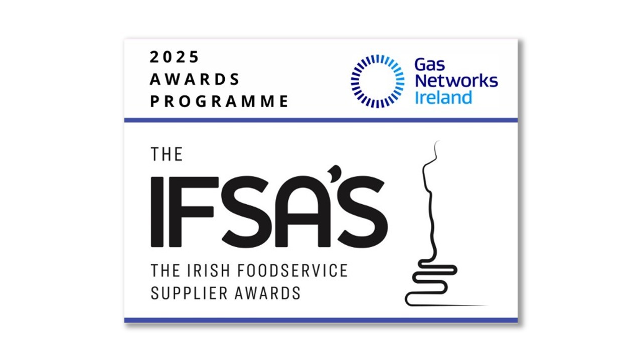 Logo der Irish Foodservice Supplier Awards 2025 (IFSA‘s), gesponsert von Gas Networks Ireland.