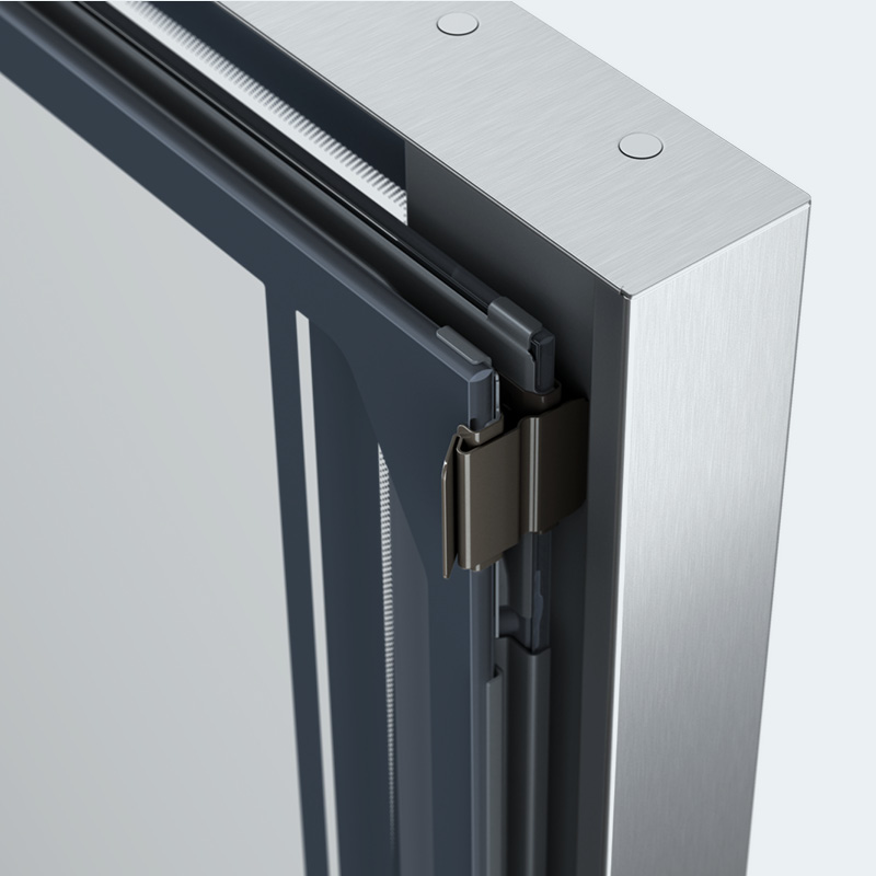 Close-up of door hinge and seal on RATIONAL iCombi Pro combi oven.