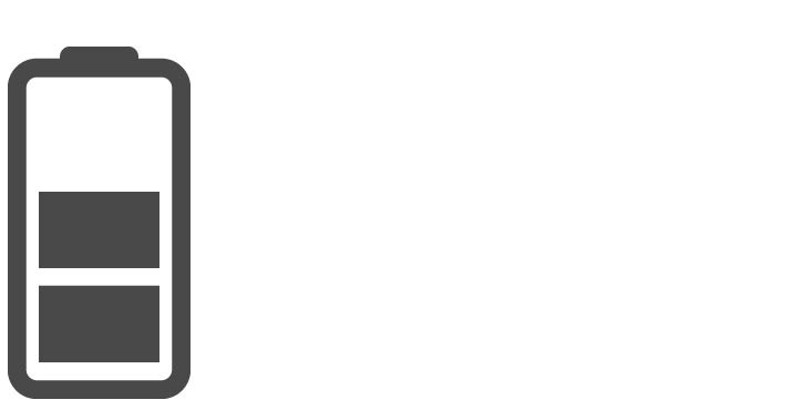 A simple icon depicting a battery symbol with two levels, representing energy efficiency or reduced energy costs.
