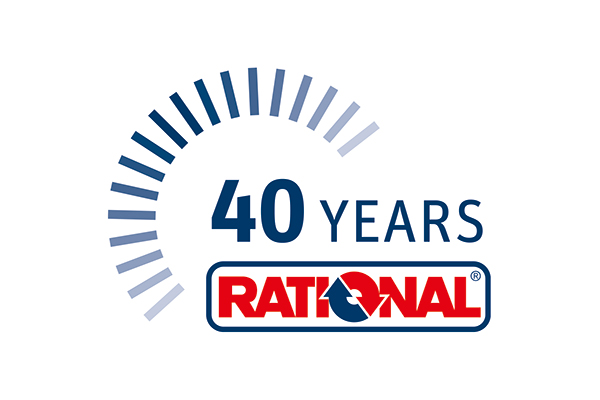 Logo celebrating 40 years of RATIONAL – founded in 1973.