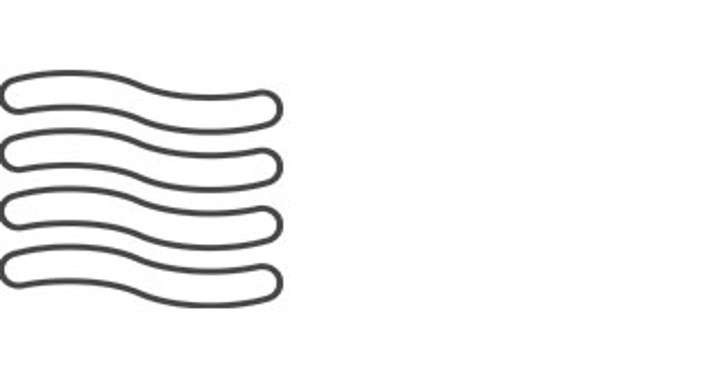 四条平行波浪线组成的图标，象征设备的热风功能。