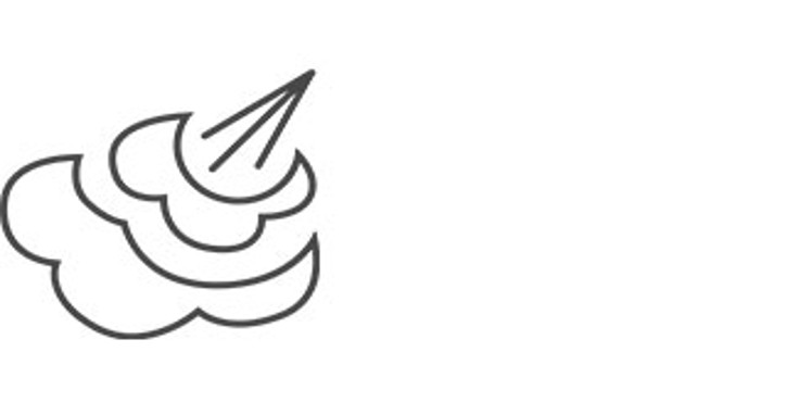 分层蒸汽云与方向三角组成的图标，象征设备的鲜蒸功能。