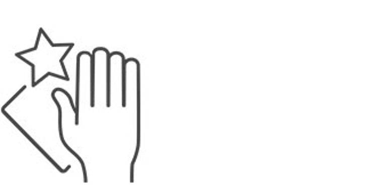 手掌与星形符号组成的图标，象征设备的快速清洁功能。