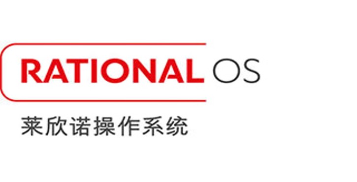 RATIONAL OS 莱欣诺操作系统标识以红灰配色呈现，突出智能操作平台功能。