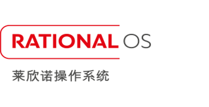 RATIONAL OS 莱欣诺操作系统标识以红灰配色呈现，突出智能操作平台功能。